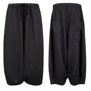 Rundholz Black Label Black Ramie Drawstring Harem Trousers